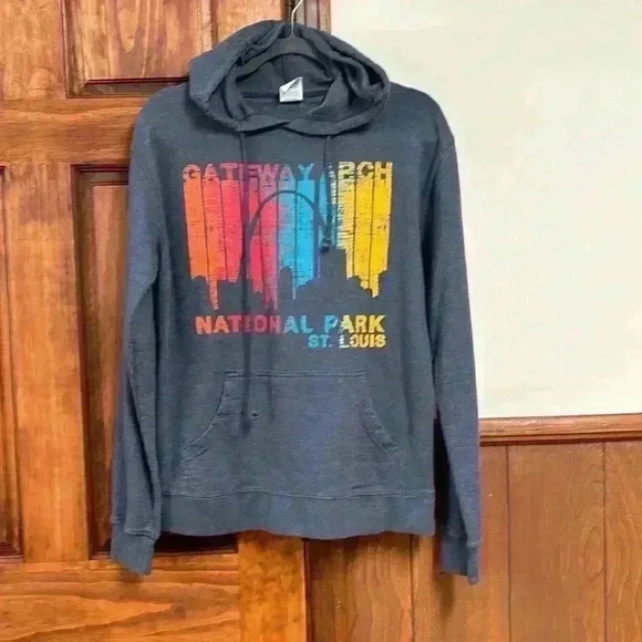 Destination Sweatshirt Hooded W/Kangaroo Pockets Gateway National Park St. Louis - Picture 6 of 6